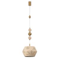 5444/1A PENDANT ODL_EX26 031 бежевый/античная бронза/металл/керамика Подвес E27 1*40W KARELIA