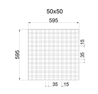 Грильято GL15 50х50 (выс.37/шир.15) металлик серебристый