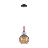 8300/1A MODERNI LN26 368 бронза/амбер/голубой/розовый, металл/стекло Подвес E27 1*40W 220V WALMA
