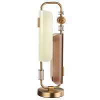 5467/10TL MODERN ODL_EX26 049 белый/коричневый/античная бронза/металл/стекло/декор металл Настольная лампа LED x 10W (5W*2) 3000K LION