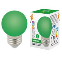 Лампа светодиодная LED-G45-1W/GREEN/E27/FR/С