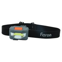 Фонарь налобный Feron TH2301 с аккумулятором 3W 1COB USB IP44, пластик 41680