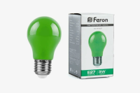Лампа светодиодная Feron LB-375 E27 3W 230V зеленый