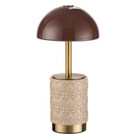 5453/3TL L-VISION ODL_EX26 010 светлая бронза/кофейный/бежевый/металл/керамика Настольная лампа беспроводная LED*3W 3000K LULU