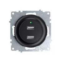 Розетка USB 2-м СП Florence 16А IP20 с подсветкой механизм черн. 1E10351303 OneKeyElectro 2260092