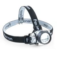 Фонарь налобный FERON TH2303 на батарейках 3*AAA, 1W 7LEDs IP44 пластик 41707