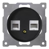 Розетка компьютерная 2-м СП Florence RJ45 кат.5E механизм черн. 1E20901303 OneKeyElectro 2172818