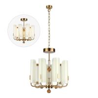 5467/35L MODERN ODL_EX26 049 белый/коричневый/античная бронза/металл/стекло/декор металл Люстра LED x 35W (5W*7) 3000K LION