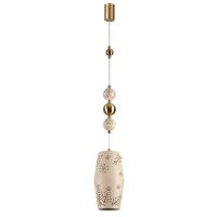 5444/1 PENDANT ODL_EX26 031 бежевый/античная бронза/металл/керамика Подвес E27 1*40W KARELIA