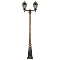 Светильник садово-парковый столб Feron 6214/PL6214 11207 2*100W E27 230V черное золото
