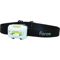 Фонарь налобный Feron TH2300 на батарейках 3*AAA, 3W 1COB  IP44, пластик 41679