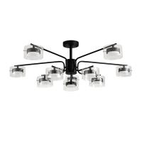 8349/10C COMFI LN26 232 черный/прозрачный, металл/стекло Светильник потолочный LED GX53 10*7W 220V NATALINA