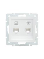 Розетка компьютерная + телефонная 1-м СП Vesna механизм бел. LEZARD 742-0288-143