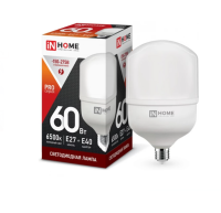 Лампа сд LED-HP-PRO 60Вт 230В E27 с адаптером Е40 6500К 5700Лм IN HOME