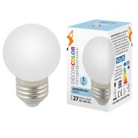 Лампа светодиодная LED-G45-1W/6000K/E27/FR/С
