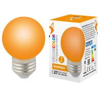 Лампа светодиодная LED-G45-1W/ORANGE/E27/FR/С
