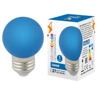Лампа светодиодная LED-G45-1W/BLUE/E27/FR/С