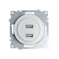 Розетка USB 2-м СП Florence 16А IP20 с подсветкой механизм бел. 1E10351300 OneKeyElectro 2260089
