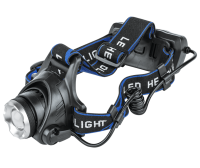 Фонарь налобный аккум HLA 06B 5W LED 450Lm 10ч 3 реж, фокус., з/у 230В ЧЕРНЫЙ IN HOME