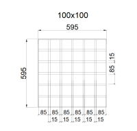 Грильято GL15 100х100 (выс.37/шир.15) белый матовый оцинк.
