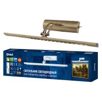 Светильник для картин и зеркал ULT-F34-7W/4000K IP20 ANTIQUE BRASS Uniel UL-00006904