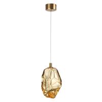 7111/4LA L-VISION ODL25 Подвесной светильник  бронзовый/янтарное стекло/металл IP20 LED 4W 300Лм 3000K 200° 220V GEMME