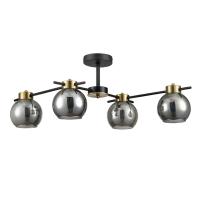 8059/4C COMFI LN24 000 черный, медь/дымчатый металл/стекло Люстра потолочная E27 4*60W 220V EMINA
