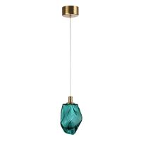7110/4LC L-VISION ODL25 Подвесной светильник  бронзовый/бирюз. стекло/металл IP20 LED 4W 300Лм 3000K 200° 220V GEMME
